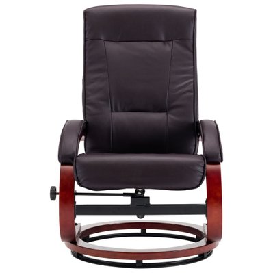 vidaXL Fauteuil chaise inclinable siège lounge design club sofa salon tv avec repose-pied - Marron Similicuir - 248599 - 8719883593012