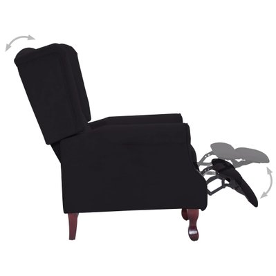 vidaXL Fauteuil chaise inclinable siège lounge design club sofa salon tv - Noir Tissu - 282210 - 8719883588940