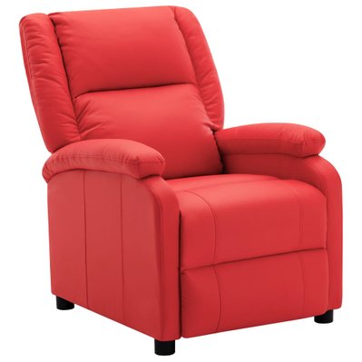 vidaXL Fauteuil chaise inclinable siège lounge design club sofa salon tv - Rouge Similicuir - 322441 - 8720286052990
