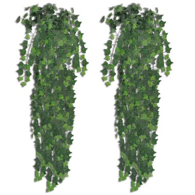vidaXL Plantes artificielles 2 pcs Lierre Vert 90 cm - 241366 - 8718475888949