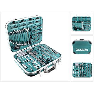 Makita Set d'outils de 227 Pièces + Mallette de transport verrouillable ( P-90532 ) avec Embouts, Cliquets et Clés