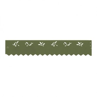 Bordure jardin droite acier feuille d'olivier - 99 x 18 cm - Vert Foncé