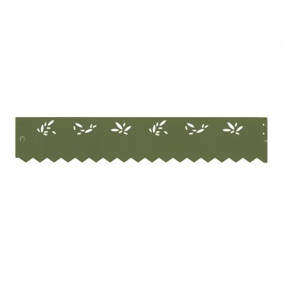 Bordure jardin droite acier feuille d'olivier - 99 x 18 cm - Vert Foncé - 82_160 - 3700011205711