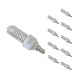 Ampoules LED E14 Lynx 7W 220V 360° CFL - Pack de 10 - Blanc Chaud 2300K - 3500K - SILAMP