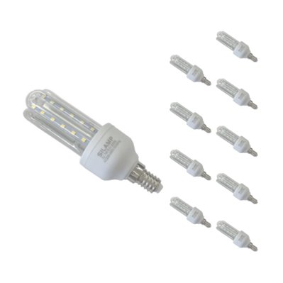 Ampoules LED E14 Lynx 7W 220V 360° CFL - Pack de 10 - Blanc Chaud 2300K - 3500K - SILAMP - PACK-LY-E14-7W_WW - 7426924041678
