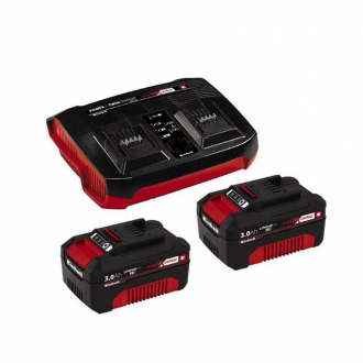 Starter Kit Power X-Change + Double Chargeur EINHELL- 2 batteries 18V x 3,0 Ah