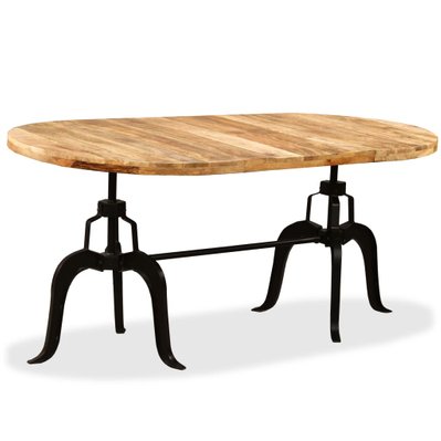 vidaXL Table de salle à manger Bois de manguier massif et acier 180 cm - 244799 - 8718475580522