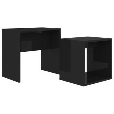 vidaXL Ensemble de tables basses Noir brillant 48x30x45 cm Aggloméré - 802892 - 8720286016862