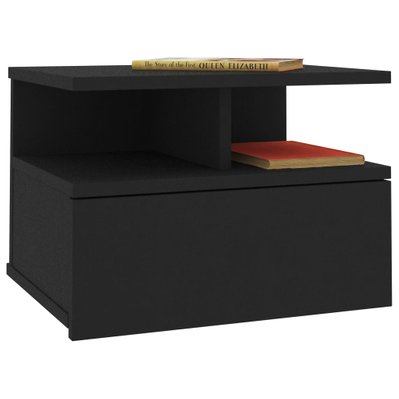 vidaXL Table de chevet flottante Noir 40x31x27 cm Aggloméré - 800407 - 8719883738130