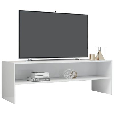 vidaXL Meuble TV Blanc brillant 120 x 40 x 40 cm Aggloméré - 800042 - 8719883672038