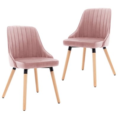 323056 vidaXL Dining Chairs 2 pcs Pink Velvet - 323056 - 8720286051320