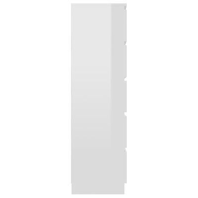 vidaXL Buffet à tiroirs Blanc brillant 60x35x121 cm Aggloméré - 801415 - 8719883870793