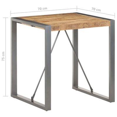 vidaXL Table de salle à manger 70x70x75cm Bois de manguier massif brut - 321599 - 8720286104910