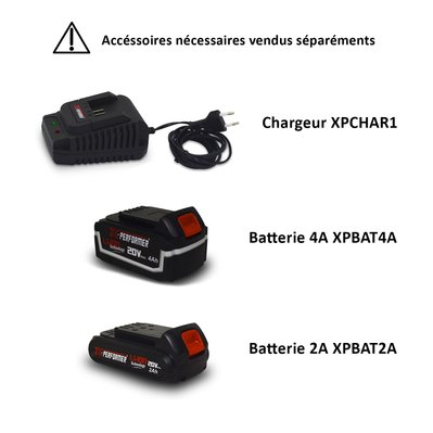 Tronçonneuse 40V à batterie (2x20V) X-Performer XPTRO40LI-2B - Long. de coupe : 305 mm - sans batterie ni chargeur - XPTRO40LI-2B - 5411074208936