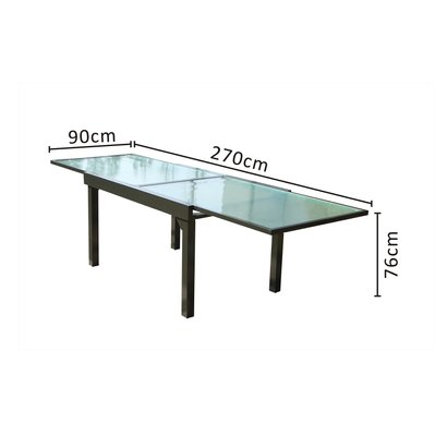 Table de jardin extensible 270 cm en alu BRESCIA - 192901 - 1929010000000