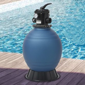 vidaXL Filtre à sable pour piscine avec vanne 6 positions Bleu 460 mm