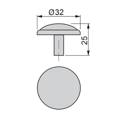 Emuca Poignée pour meuble, D. 32 mm, Zamak, Bronze, 25 ut. - 9160008 - 8432393002255
