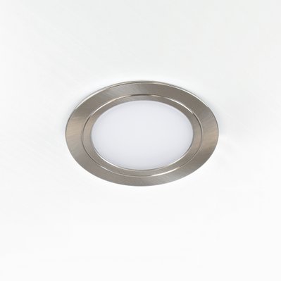 Emuca Luminaire LED Mizar pour encastrement dans des meubles sans besoin de convertisseur (AC 230V 50Hz), 66, Nickel satiné - 5040151 - 8432393135526