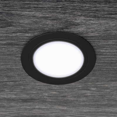 Emuca Luminaire LED Mizar pour encastrement dans des meubles sans besoin de convertisseur (AC 230V 50Hz), 84, Peint en noir - 5040214 - 8432393135533