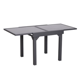 Table extensible de jardin grande taille gris noir
