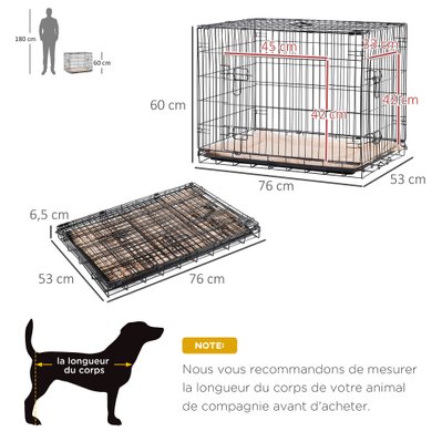 Cage de transport chien 76x53x57cm - D00-032 - 3662970012437