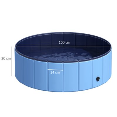 Piscine bassin chien diamètre 100 cm bleu - D01-012BU - 3662970065082