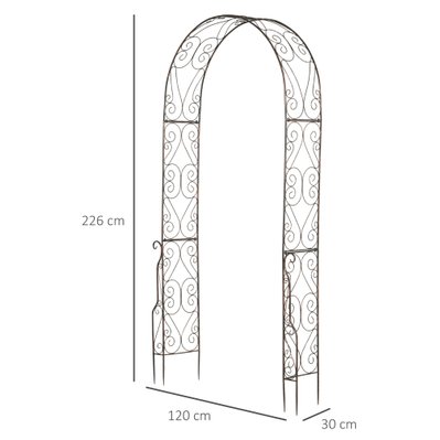 Arche de jardin style fer forgé métal époxy noir vieilli cuivré - 844-221 - 3662970045794