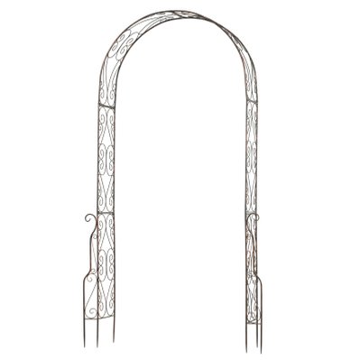 Arche de jardin style fer forgé métal époxy noir vieilli cuivré - 844-221 - 3662970045794