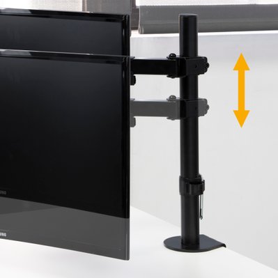 Emuca Support écran inclinable et rotatif à 360​° pour table., Simple, Peint en noir, Acier, 1 ut. - 3200014 - 8432393264295