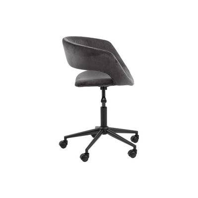 Chaise de bureau design en velours gris anthracite DRIFT - 49486 - 3662275117516