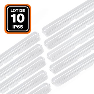 Lot de 10 boitiers étanche LED intégrées 50W Blanc Neutre 4000K 120CM