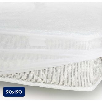 Protège matelas coton/polyester imperméabilisé - Blanc - 90x190 cm
