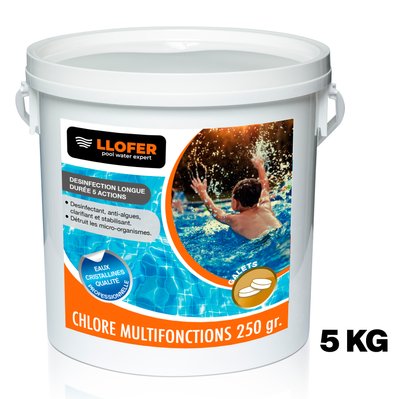 Chlore multifonctions LLOFER 5 kg - Galet de 250 g - 2558 - 9503837168765