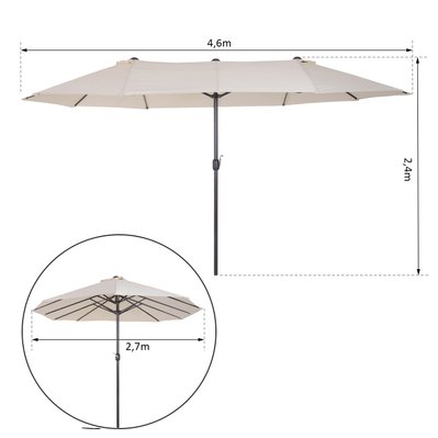Grand parasol acier polyester haute densité - 84D-030V01CW - 3662970047293