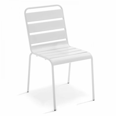 Chaise de jardin en métal blanc - Palavas - 104074 - 3663095020611
