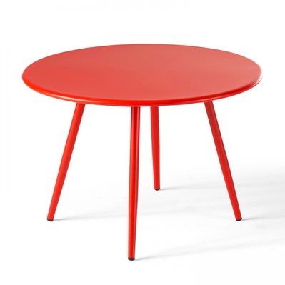 Palavas - Lot de 2 tables basses en acier rouge - 104230 - 3663095020307