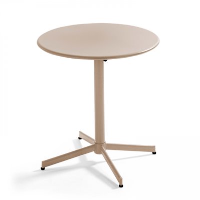 Palavas - Table ronde bistro inclinable en acier taupe - 105170 - 3663095029652