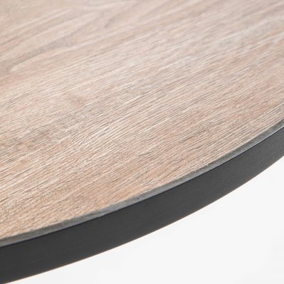 Tivoli - Table bistrot ronde en acier et céramique effet bois - 105315 - 3663095030733