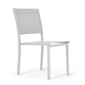 Chaise de jardin en aluminium et textilène - Blanc