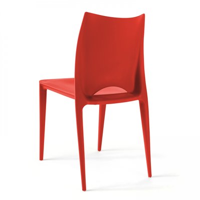 Lot de 4 chaises en plastique rouge - 103617 - 3663095015082