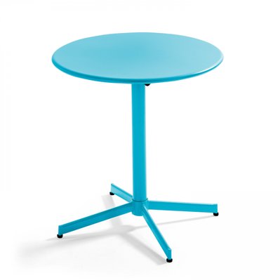 Table de jardin ronde bistro inclinable en acier bleu - Palavas - 105168 - 3663095029638