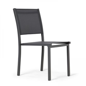 Chaise de jardin en aluminium et textilène - Gris