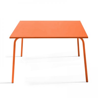 Table de jardin carrée en métal orange - Palavas - 103600 - 3663095014917