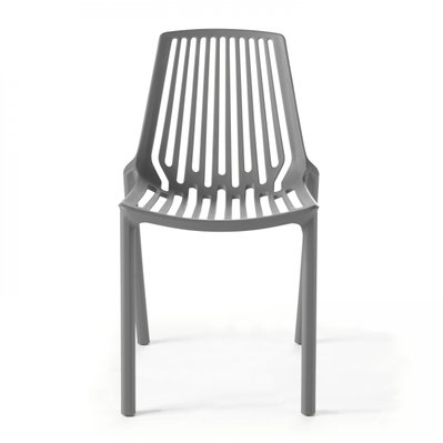 Chaise de jardin ajourée en plastique gris - 103376 - 3663095013170