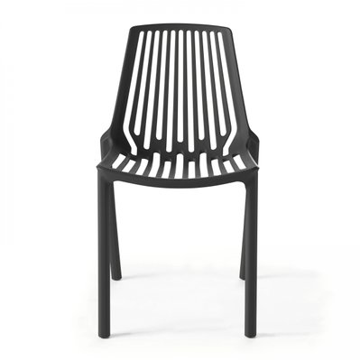 Chaise de jardin ajourée en plastique noir - 103374 - 3663095013156