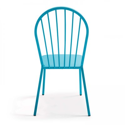 Chaise bistrot de jardin en métal bleu - 104086 - 3663095020734