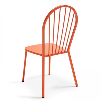 Chaise bistrot de jardin en métal orange - 104088 - 3663095020758