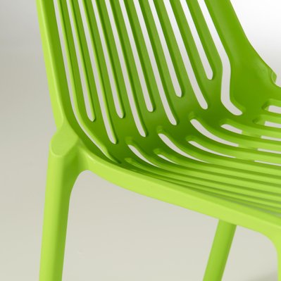 Chaise de jardin ajourée en plastique vert - 103378 - 3663095013194
