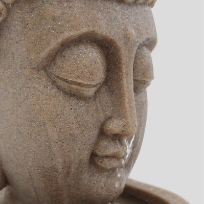 Fontaine tête de bouddha en pierre reconstituée avec LED - 104943 - 3663095027887