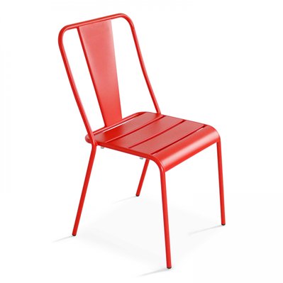 Chaise de jardin en métal rouge - 105774 - 3663095035189